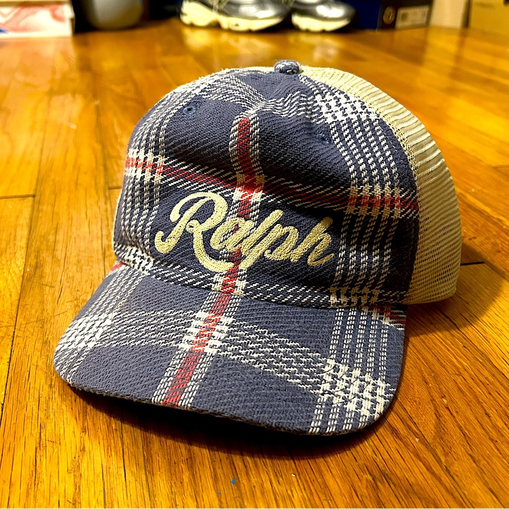Polo Ralph Blue Plaid Mesh Cap Prep